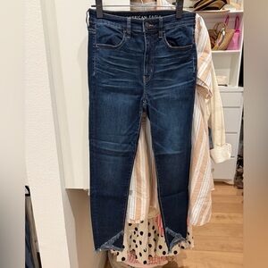 American Eagle Outfitters Blue Ankle Cropped Jeans